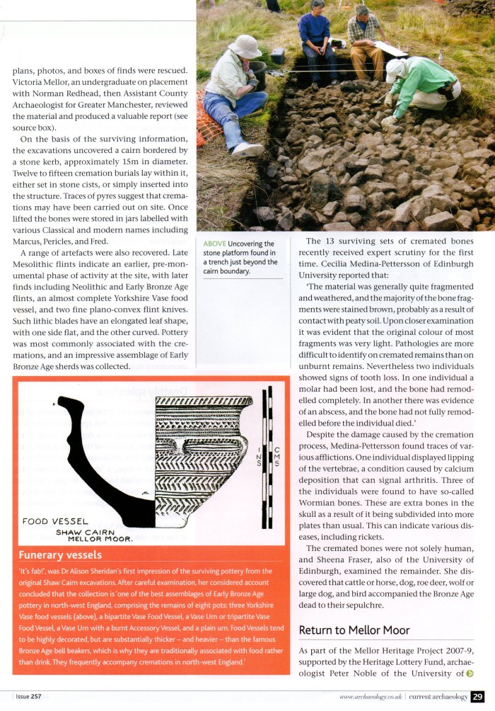 Current Archaeology, 2011: Shaw Cairn Revisited - the dead of Mellor